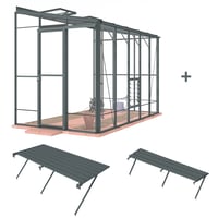 Lean-To 6ft5 x 10ft8 Anthracite *Ultimate Package*